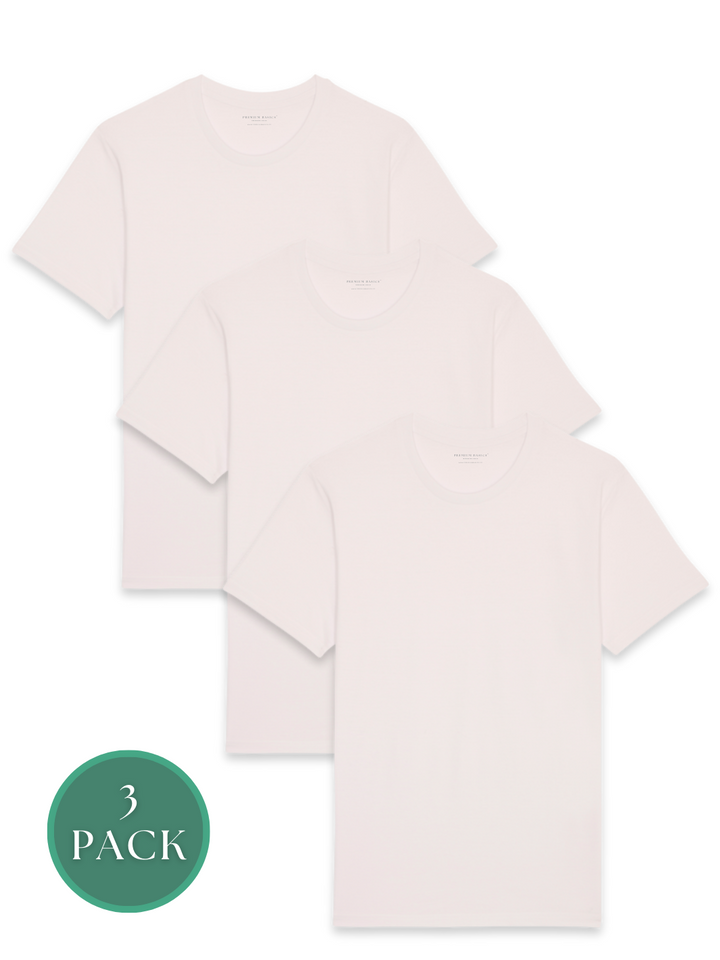 3er-Pack – Damen Basic T-Shirt Essential | Cremeweiß