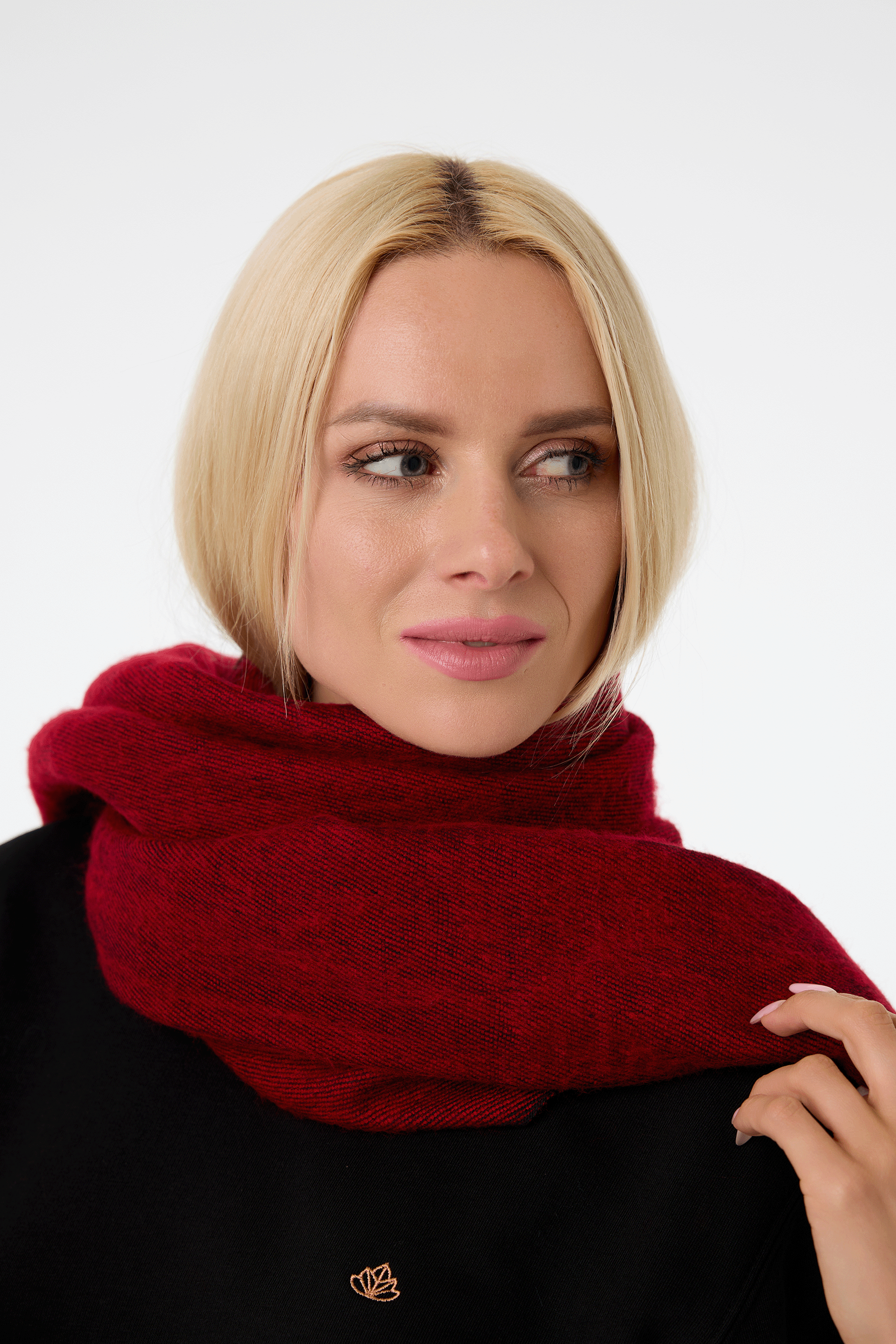 Ručně tkaná maxi šála z jačí vlny - Premium Basics