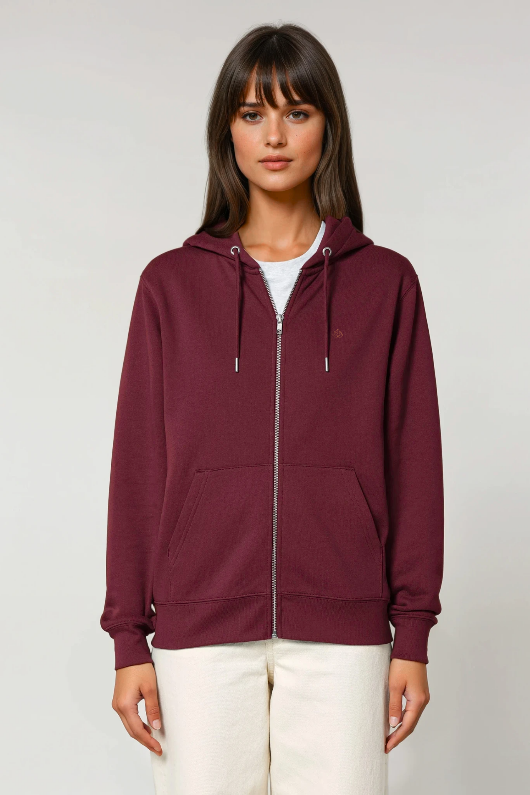 Dámská mikina na zip s kapucí z bio bavlny | Move