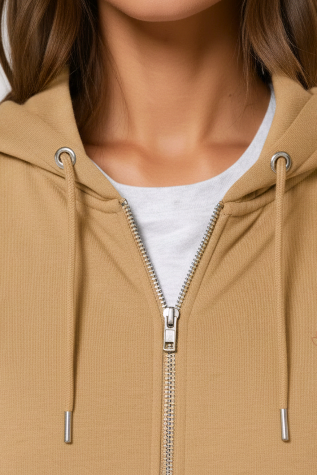 Dámská mikina na zip s kapucí z bio bavlny | Move