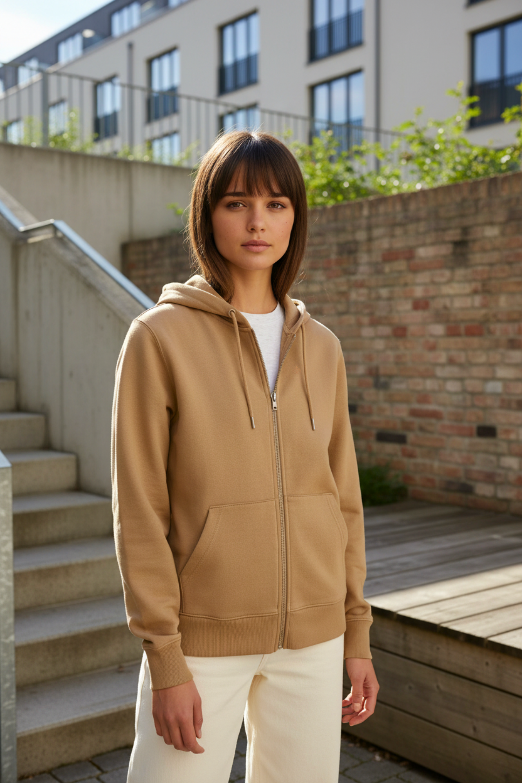 Dámská mikina na zip s kapucí z bio bavlny | Move