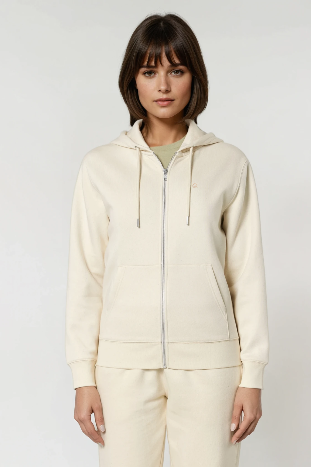 Dámská mikina na zip s kapucí z bio bavlny | Move