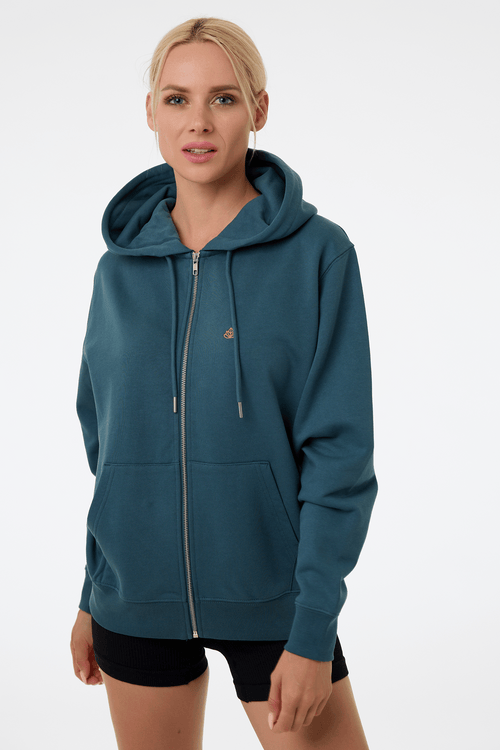 Dámská mikina na zip s kapucí z bio bavlny | Move - Premium Basics