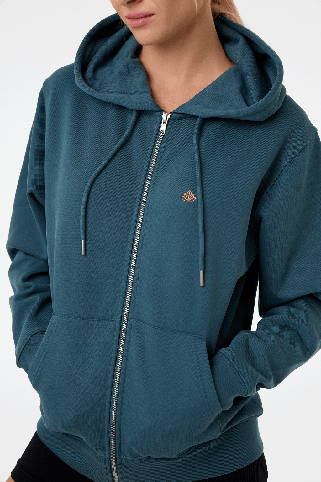 Dámská mikina na zip s kapucí z bio bavlny | Move - Premium Basics