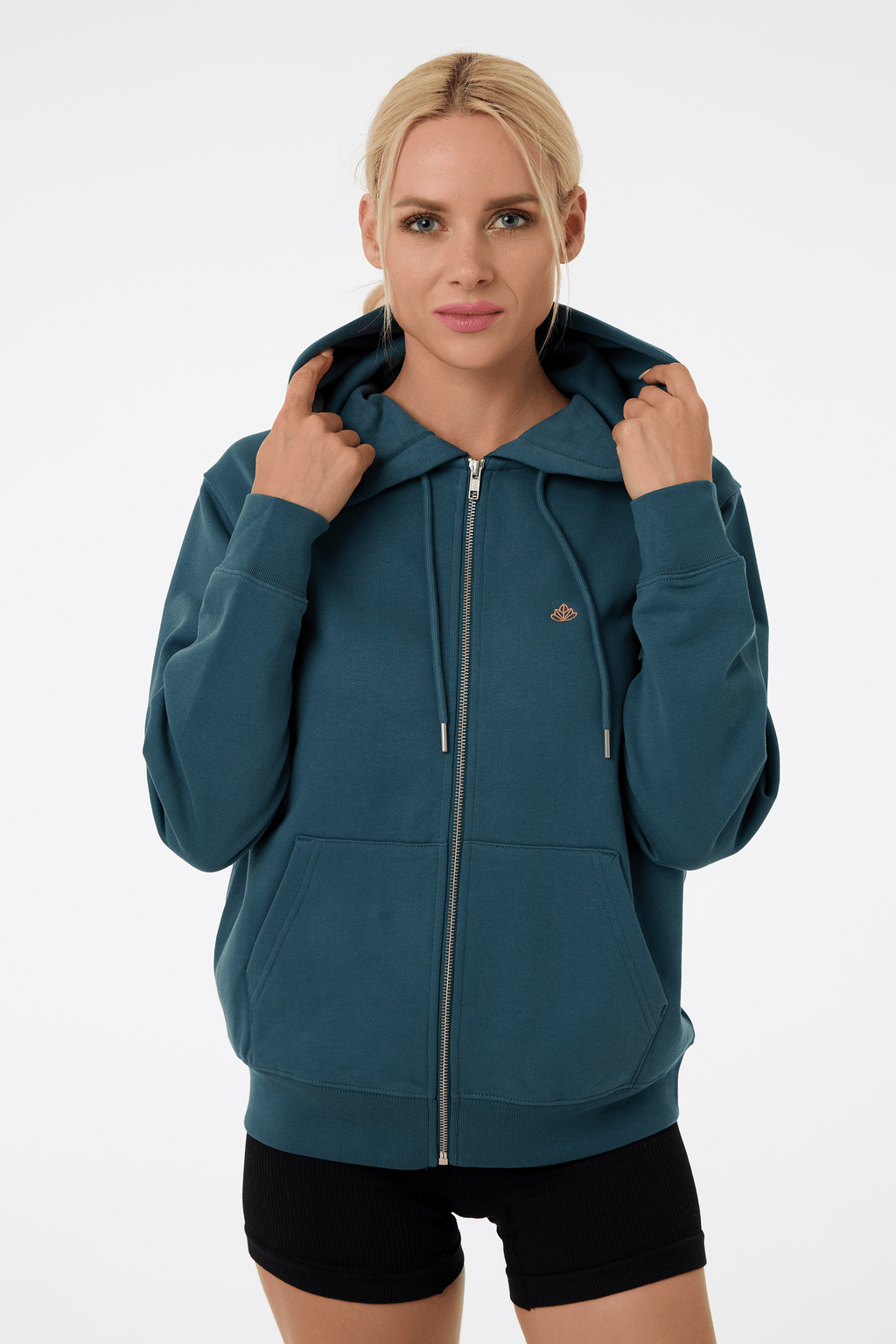 Dámská mikina na zip s kapucí z bio bavlny | Move - Premium Basics