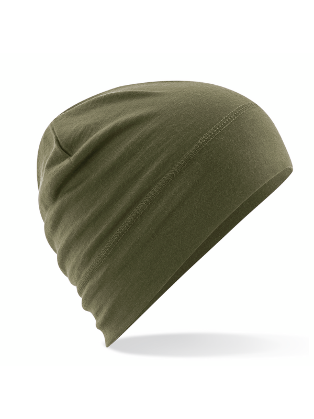 Olivová merino čepice ze 100% vlny - unisexová