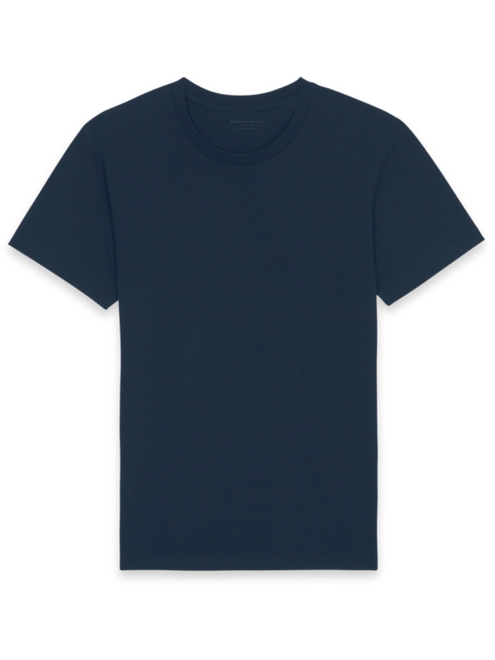 3 paketi - Ženska osnovna majica s kratkimi rokavi Essential | mornarsko modra