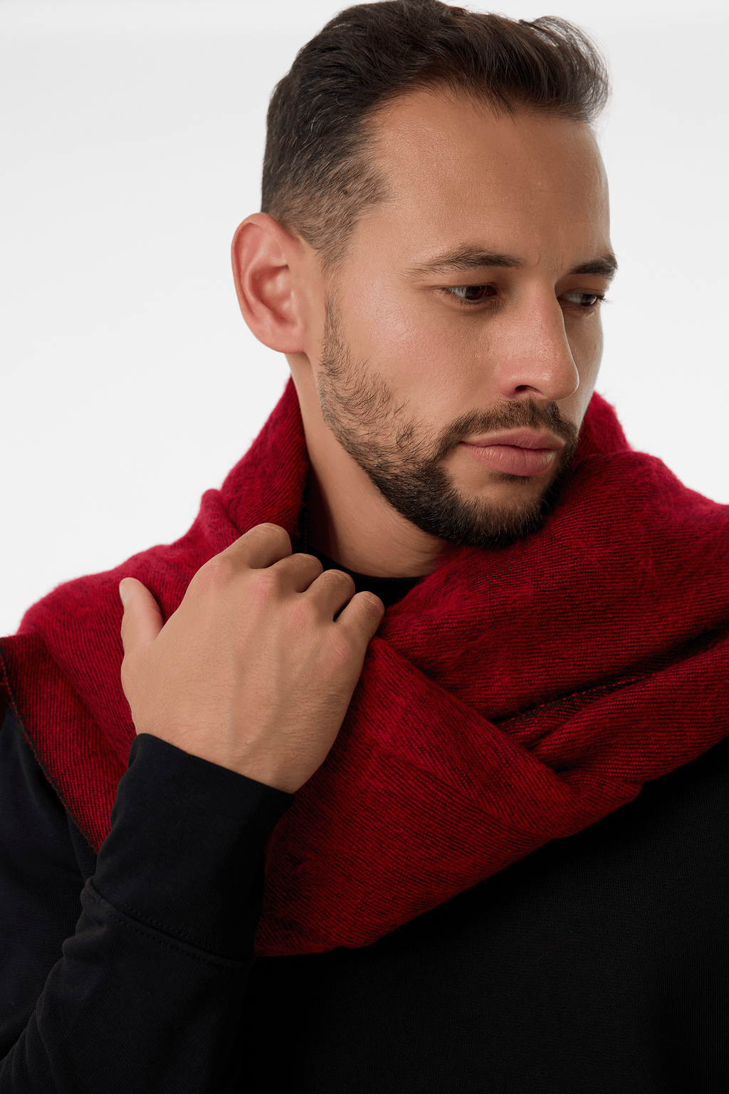 Ručně tkaná maxi šála z jačí vlny - Premium Basics