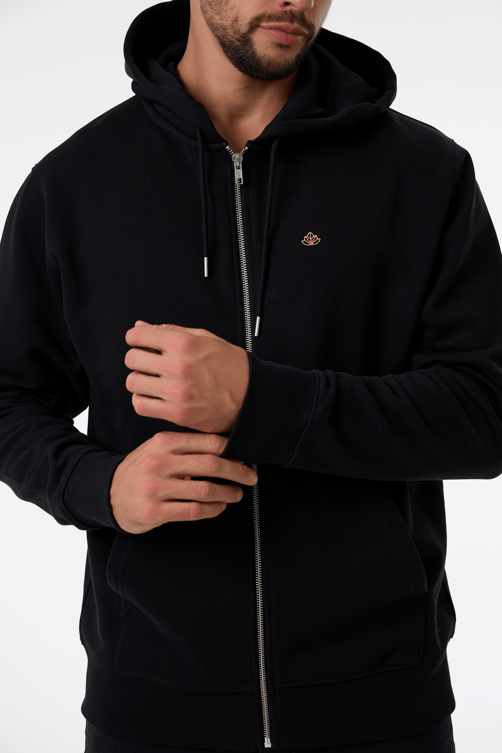 Pánská mikina na zip s kapucí z bio bavlny | Move - Premium Basics