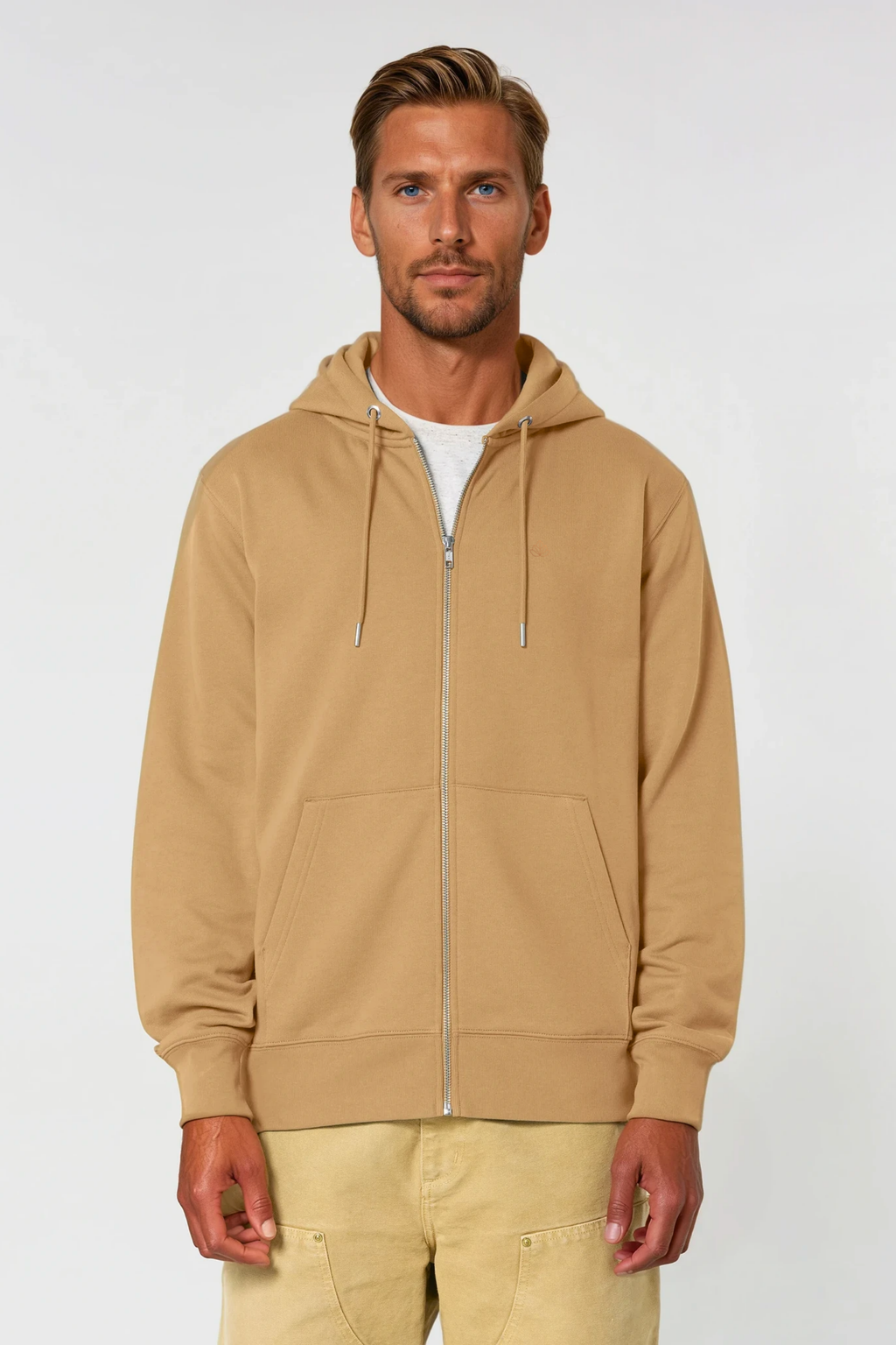 Pánská mikina na zip s kapucí z bio bavlny | Move