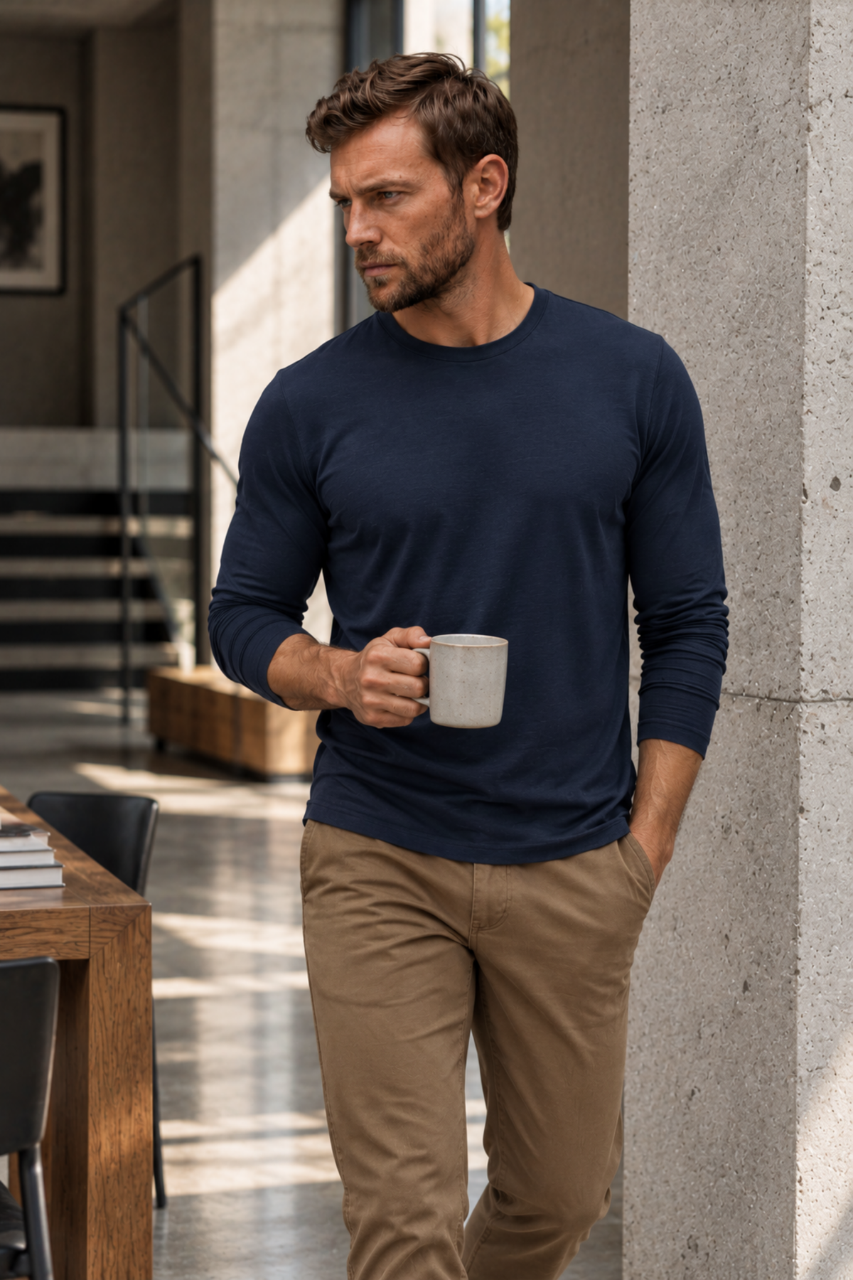 Pánské tričko s dlouhým rukávem z merino vlny | Wool 2.0