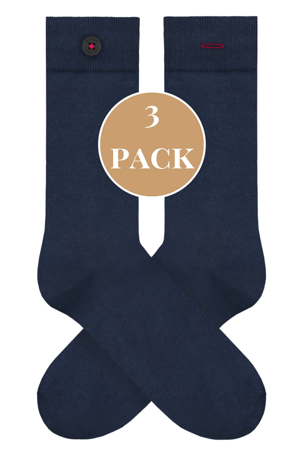 3-PACK - Bio bavlněné ponožky s knoflíkem |  A-dam - Premium Basics