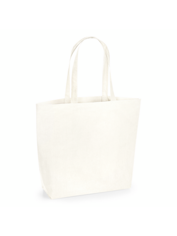 Odolná skládací nákupní taška ze 100% bio bavlny - krémová