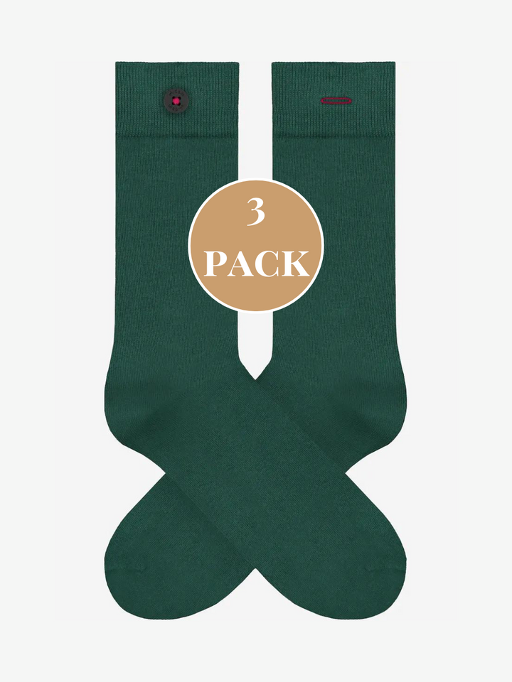 3-PACK - Bio bavlněné ponožky A-dam s knoflíkem | Zelené