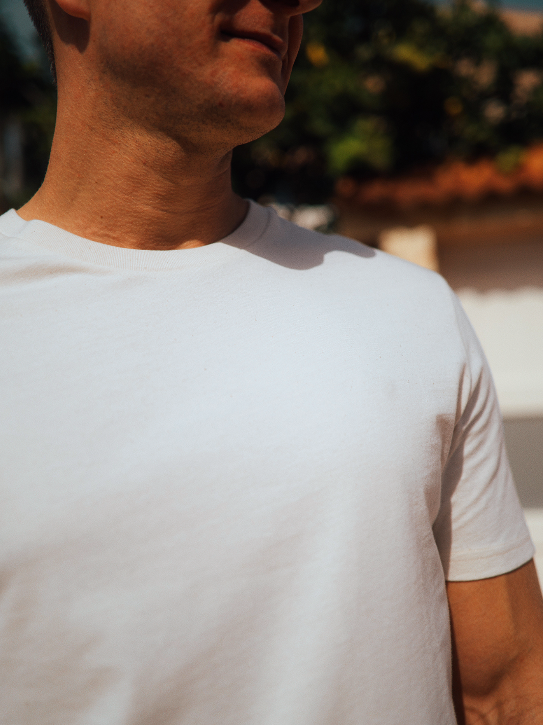 Moška osnovna majica s kratkimi rokavi Essential | kremasto bela