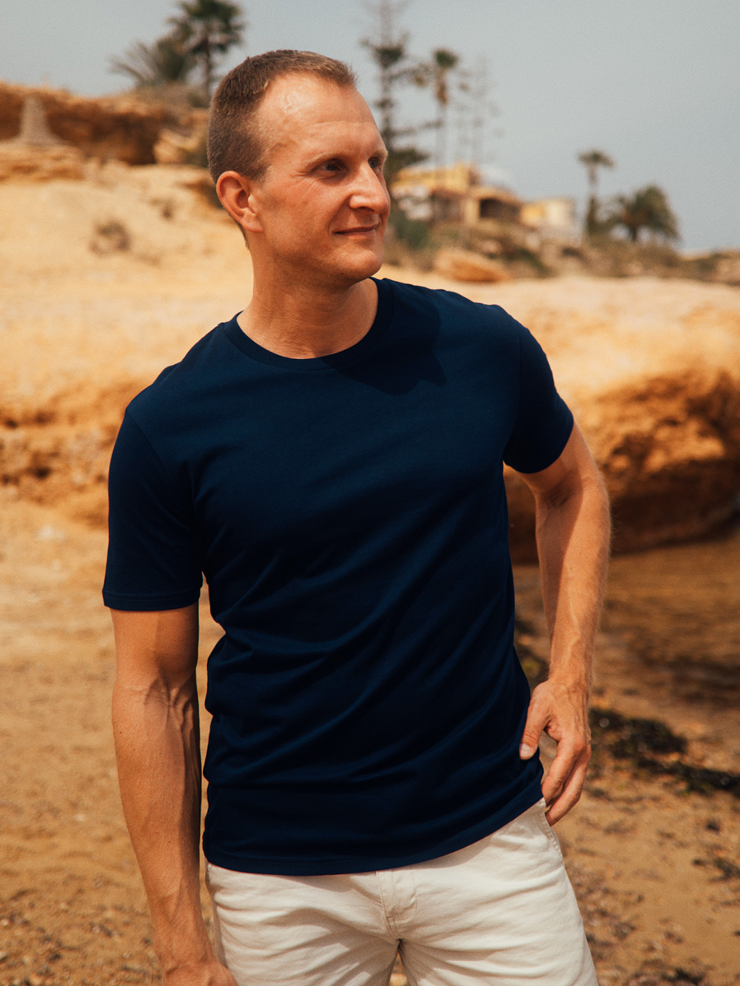 Herren Basic T-Shirt Essential | Navy blau